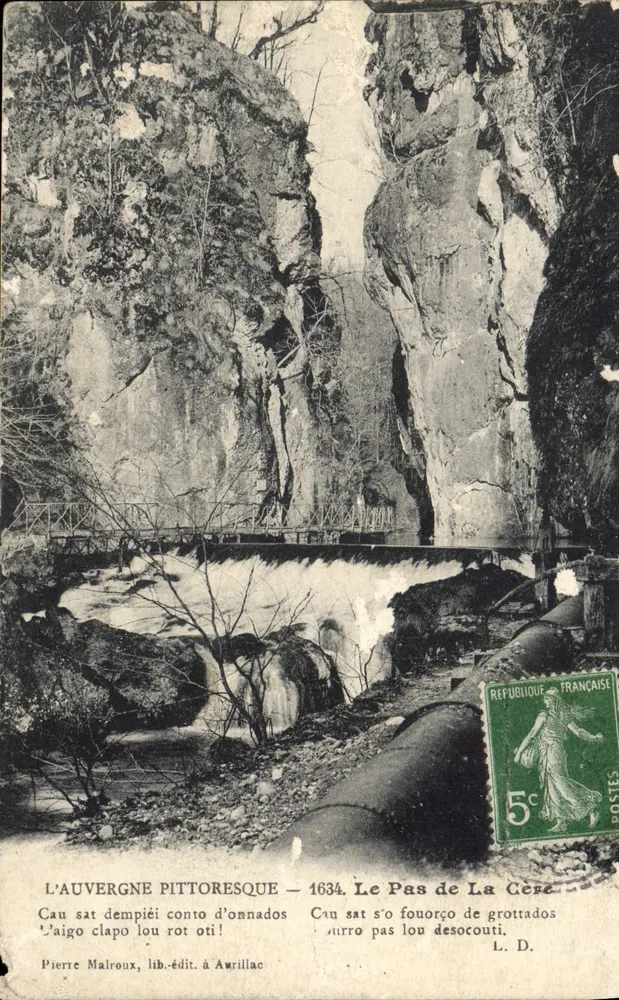Pittoreske Auvergne — Der Pass von La Cère — Pierre Malroux, Verlag in Auriillac - Vorderseite