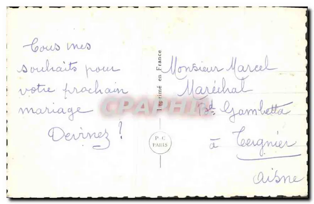 Mulher jovem sorridente — São Nicolau — PC Paris n°5243 - Verso