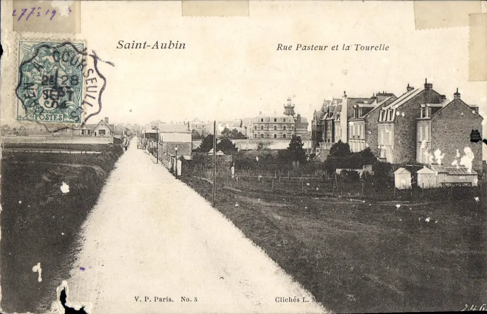 Saint-Aubin — Rue Pasteur e a Torre — V.P. Paris No. 5 - Frente