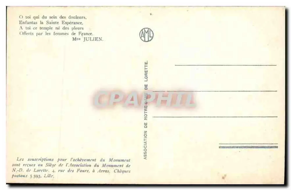 Notre-Dame-de-Lorette — A Capela — Cordonnier, Arquiteto ; Coin, Escultor - Verso