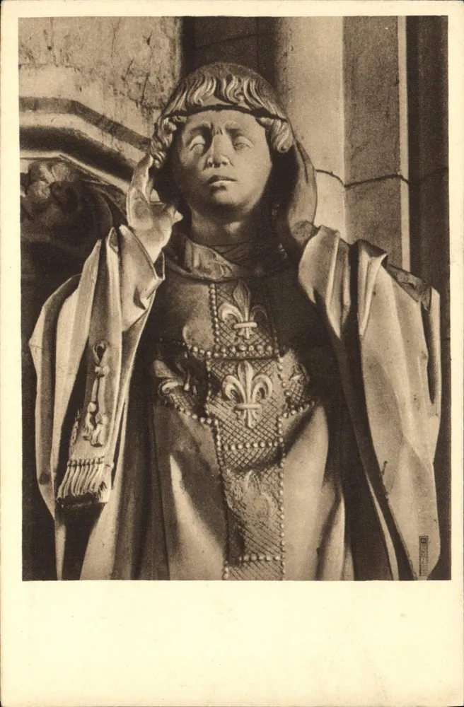 Steinstatue des Saint Denis (?) — Kirche Notre-Dame — Edition der Freunde von Verneuil - Vorderseite