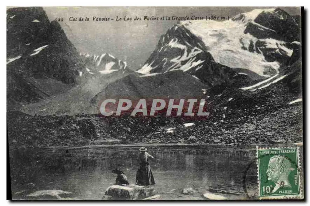 Col de la Vanoise — See der Faches und die Grande Casse (1861 m) — E. Reynaud, Imp. Chambéry - Vorderseite
