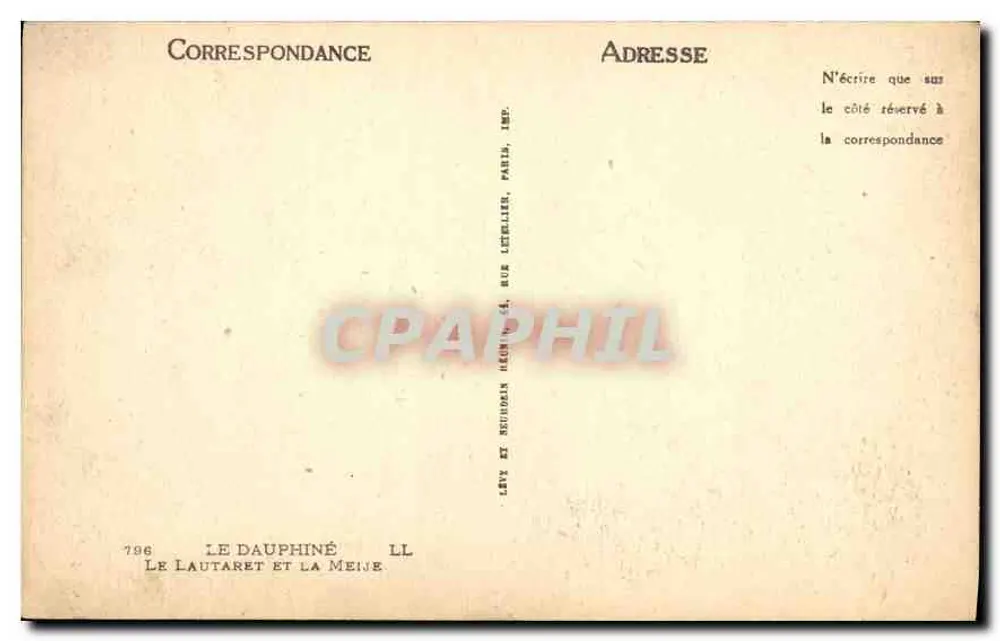 Le Lautaret und die Meije — Panoramablick — Verlag: Le Dauphiné, Paris - Rückseite