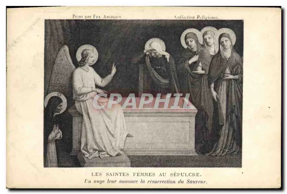 Die heiligen Frauen am Grab — Ein Engel verkündet die Auferstehung des Erlösers — Gemalt von Fra Angelico, religiöse Sammlung - Vorderseite