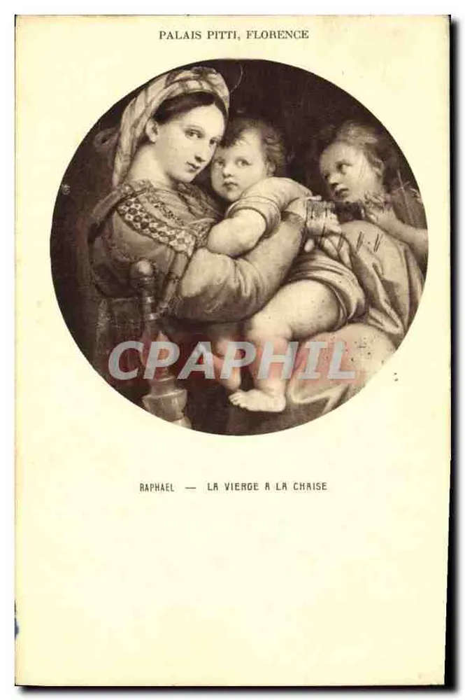 Palazzo Pitti, Florenz — Die Madonna auf dem Stuhl — Raphael — Verlag Braun & Cie, Paris - Vorderseite
