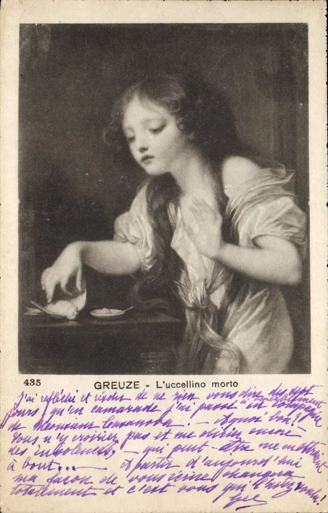 Greuze - O pássaro morto — série 435 — editor não visível - Frente