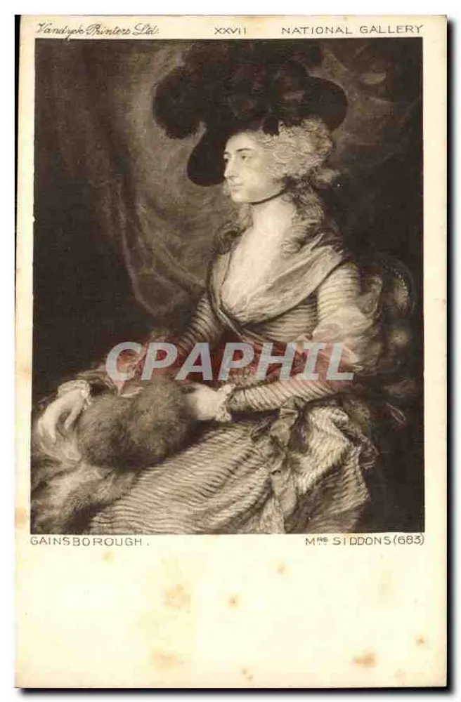Retrato da Sra. Siddons — Gainsborough — Van Dyke Printers Ltd, série XXXVII, National Gallery - Frente