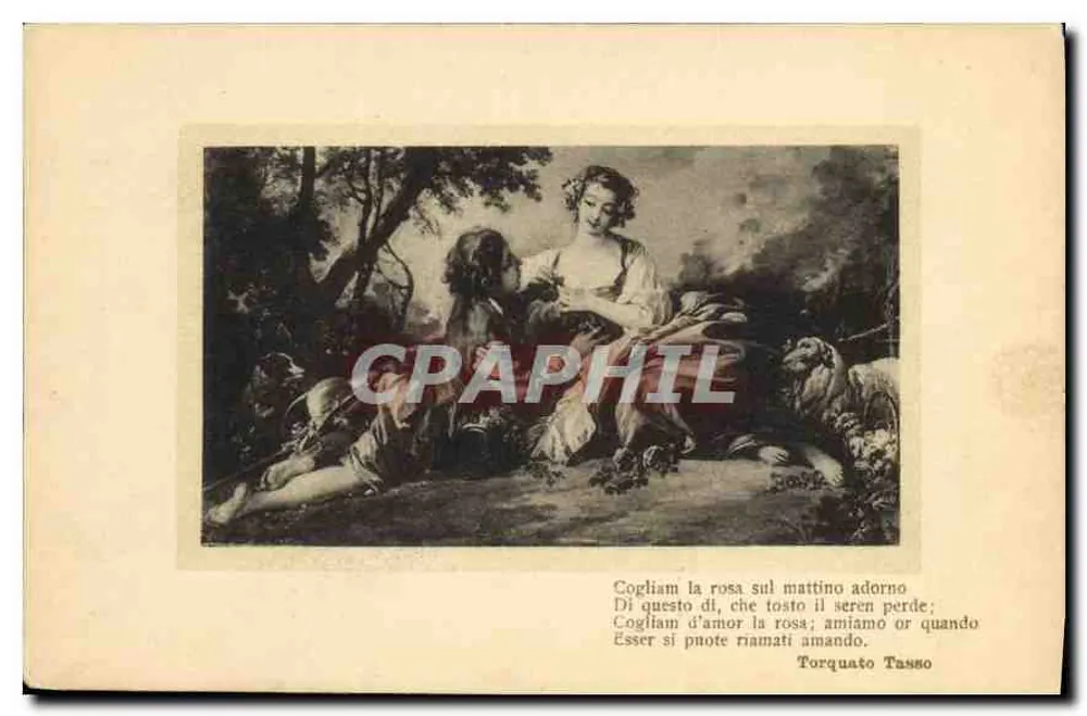 Poème de Torquato Tasso — Cogliam la rosa sul mattino adorno — Verlag Ufficio Rev. Stampa, Mailand, Nr. 988 - Vorderseite