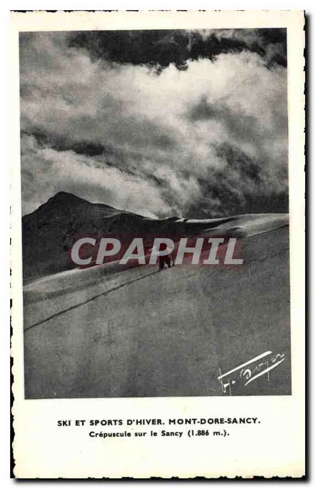 Dämmerung über den Sancy (1.886 m.) — Ski und Wintersport. Mont-Dore-Sancy — Verlag nicht sichtbar - Vorderseite