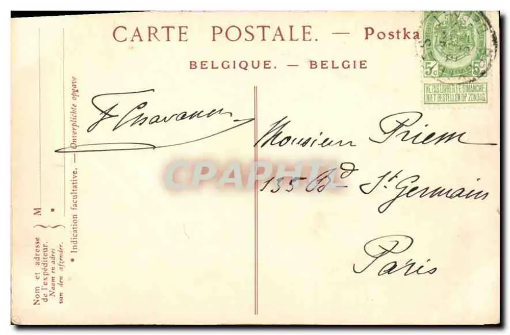 Brüssel — Holländisches Schloss — WYNANTS (Jean) ? Landschaft um 1625 ? nach 1682 ? — ND Phot. 347 - Rückseite