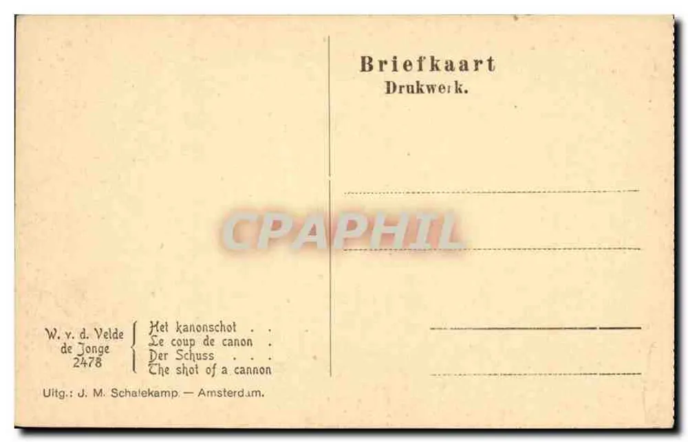 Batalha naval — Edição J. M. Schalekamp — n° 2478 - Verso