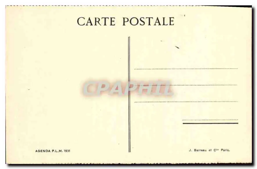 Dauphiné — O Mont Aiguille — Agenda P.L.M. 1931 - Verso