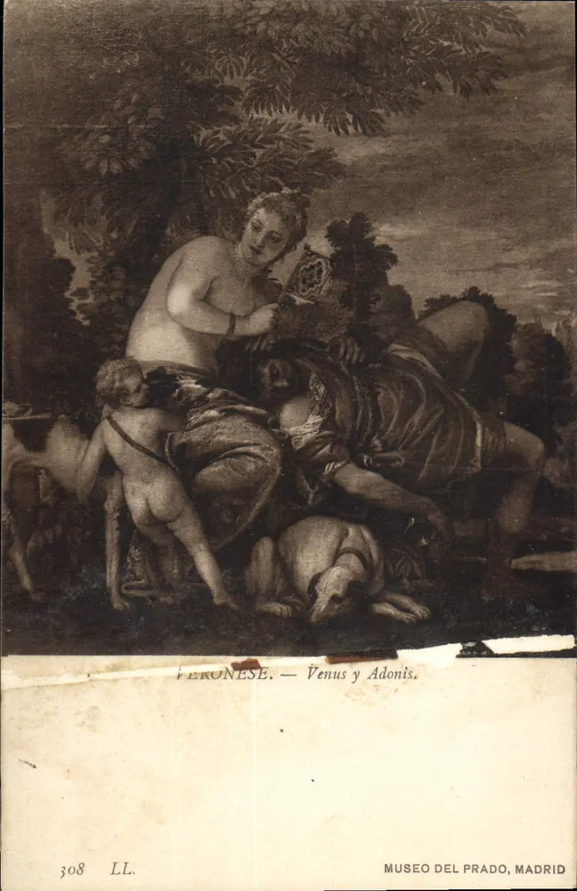 Vénus et Adonis — Peinture de Veronèse — Musée du Prado, Madrid - Frente