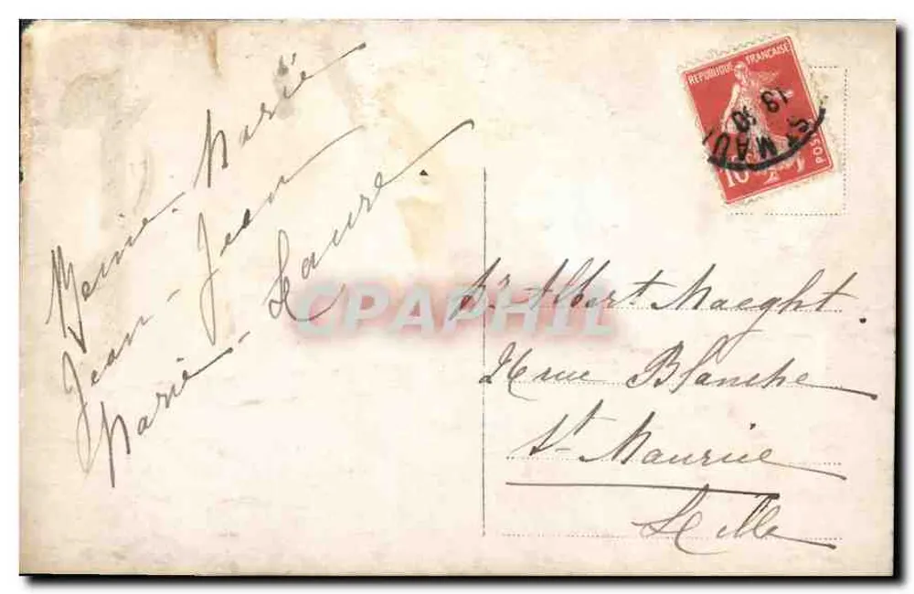 Criança em uniforme marítimo — carta postal antiga — editor desconhecido - Verso