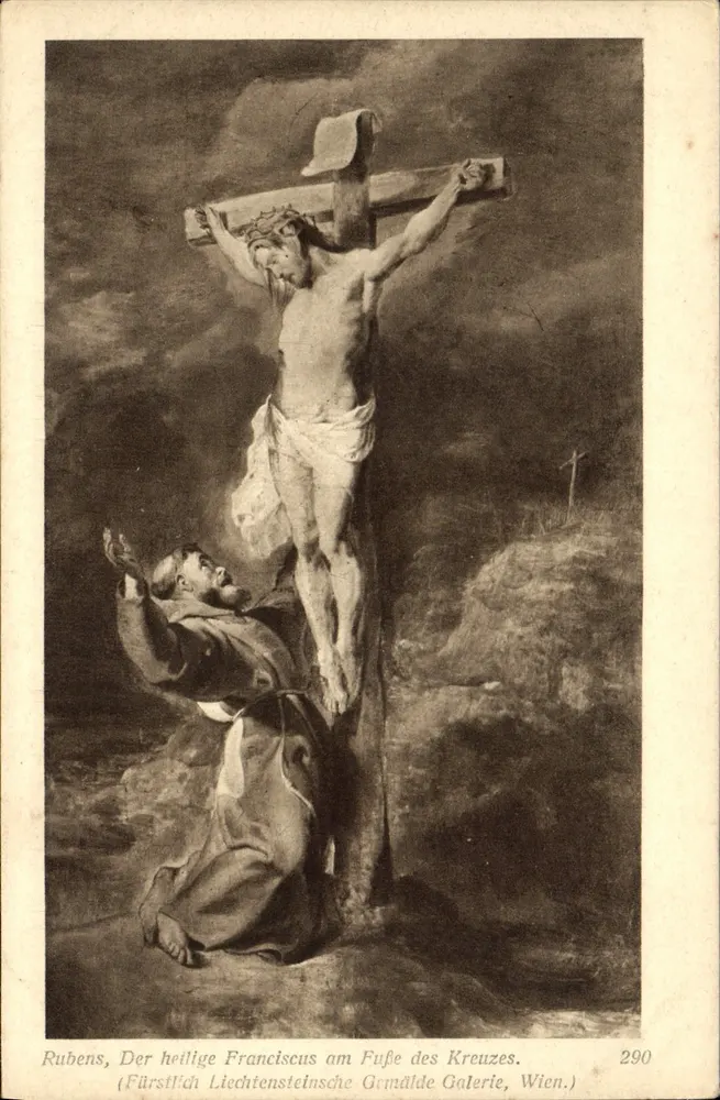Heiliger Franziskus am Fuße des Kreuzes — Werk von Rubens — Prinzengalerie Liechtenstein, Wien — Nr. 290 - Vorderseite