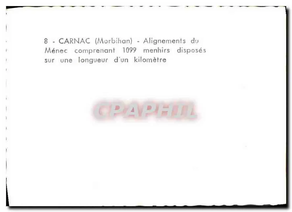 Alinhamentos do Ménech em Carnac — Morbihan — 1099 menires em 1 km - Verso