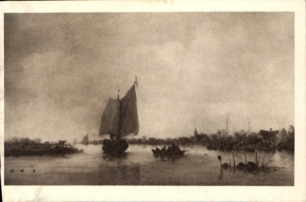 J. Van Goyen — Niederländisches Flusslandschaft — Museum Mauritshuis, Den Haag - Vorderseite