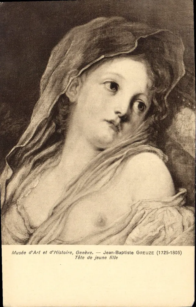 Kopf einer jungen Mädchen — Jean-Baptiste GREUZE (1725-1805) — Museum für Kunst und Geschichte, Genf - Vorderseite