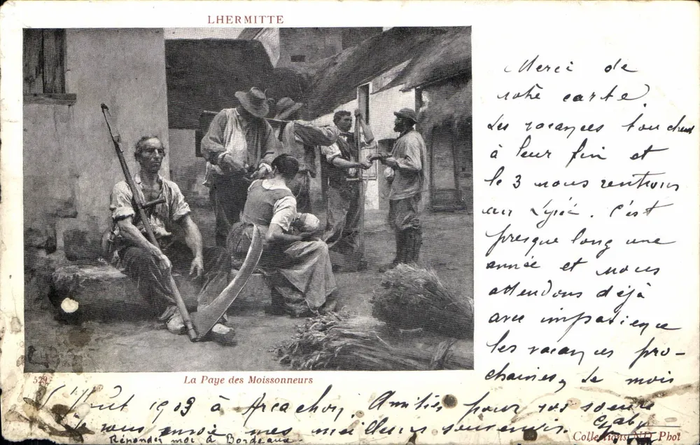 A Paga dos Colhedores — Lhermitte, n° 529 — edição Lhermitte - Frente