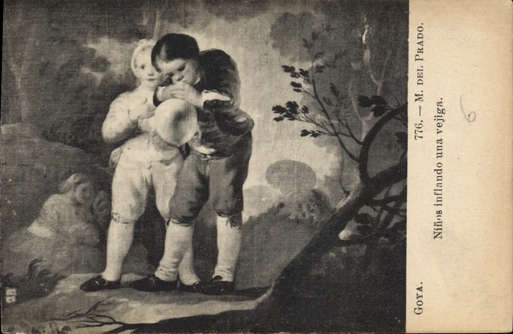 Kinder, die eine Luftschlange aufblasen — Goya — M. del Prado — n° 776 - Vorderseite