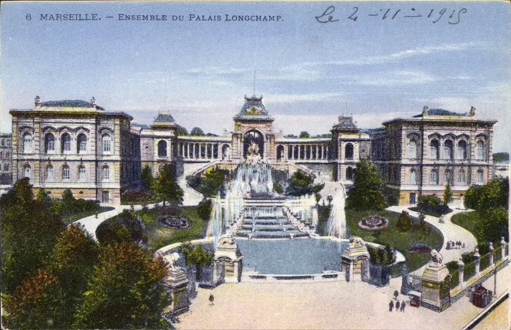 Marseille — Conjunto do Palácio Longchamp — editor desconhecido, n° 6 - Frente