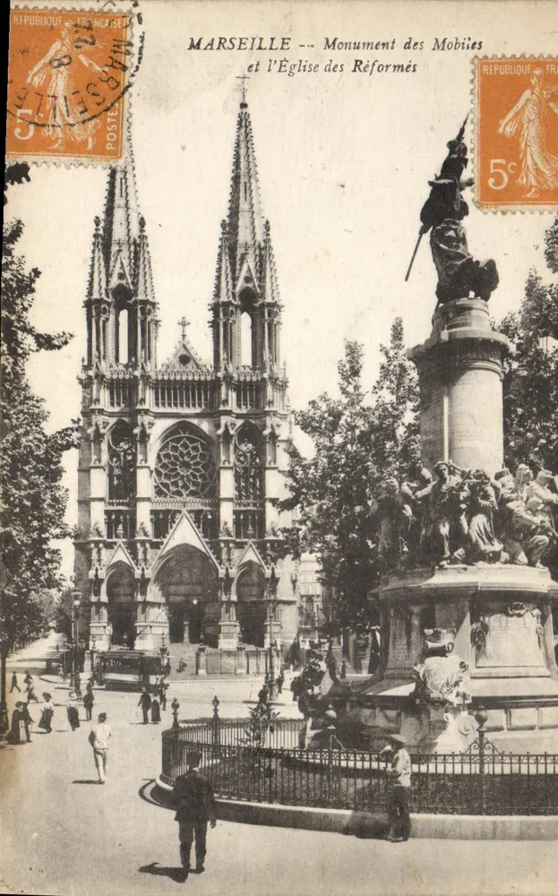 Marseille -- Monument der Mobiliés und die Reformierte Kirche - Vorderseite