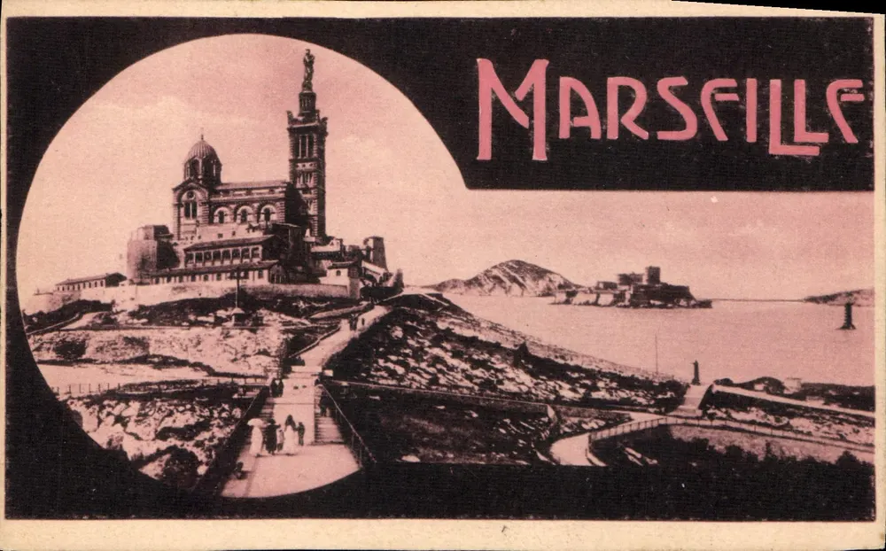 Marselha — Nossa Senhora da Garoupe — cartão postal turístico - Frente