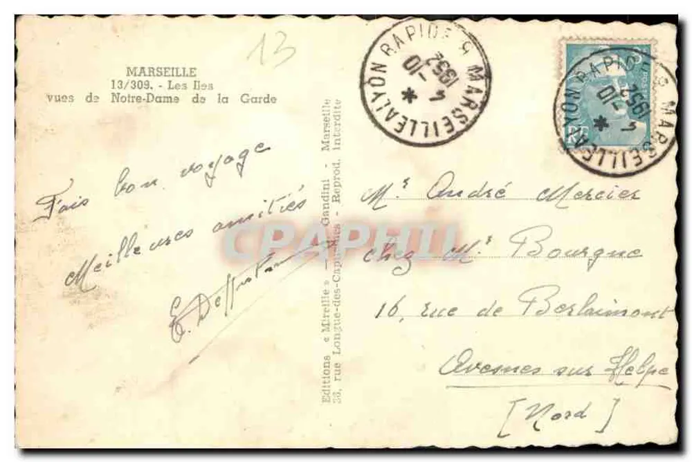 Marseille — Les Îles de la Garde — Éditions Mireille - Verso