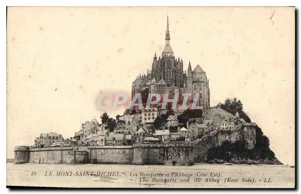 Mont Saint-Michel — Die Mauern und die Abtei (Ostseite) — LL - Vorderseite
