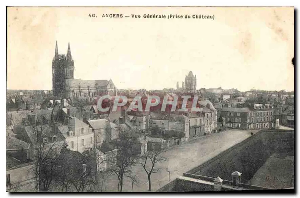 Angers — Vue Générale (Prise du Château) — Éditeur : imprimeur non identifié, n° 40 - Frente