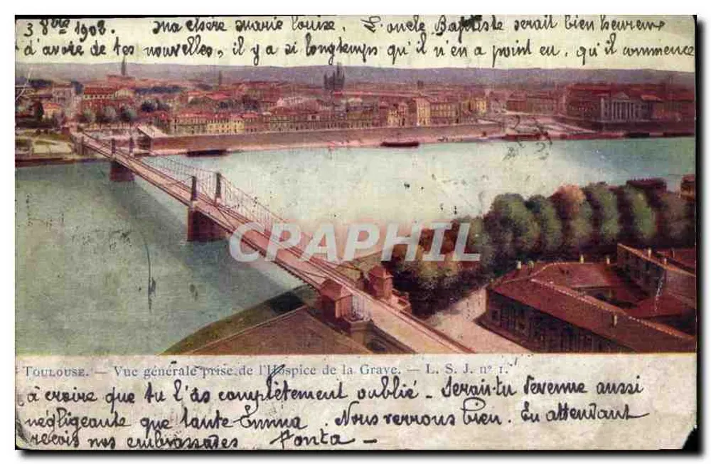 Toulouse — Allgemeiner Blick vom Hôpice de la Grave — L. S. J. n° 1 - Vorderseite