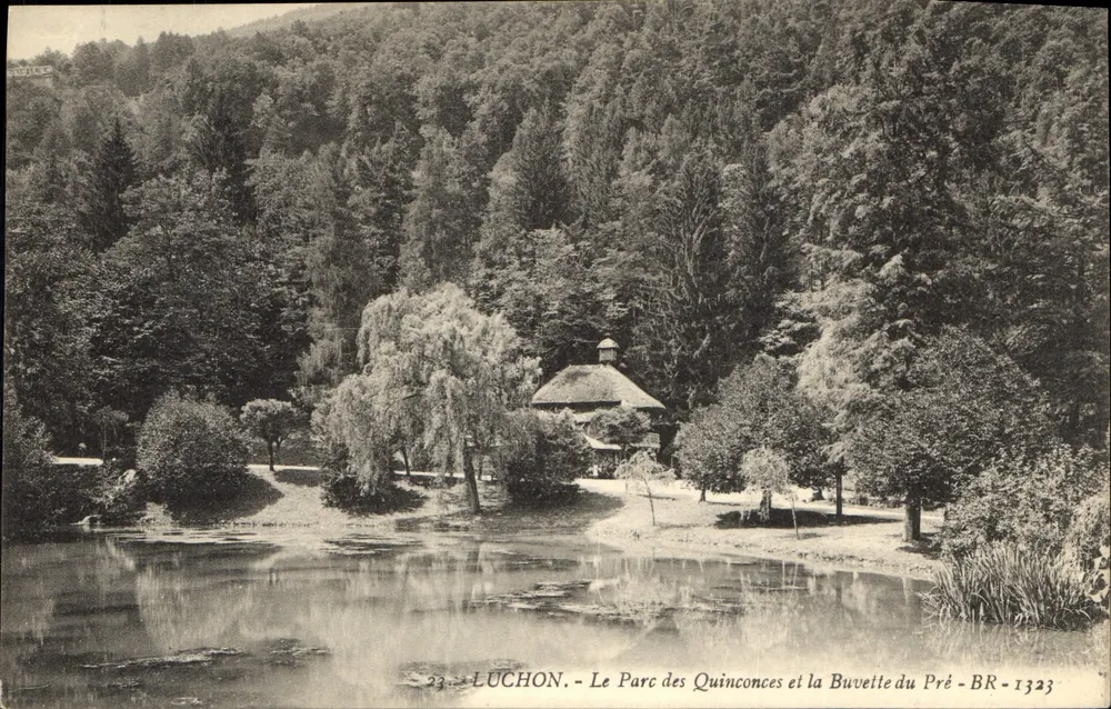 Luchon - Der Park der Quinconces und die Buvette du Pré - BR-1323 - Vorderseite