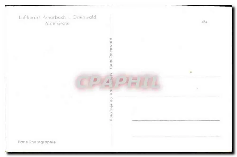 Amorbach i. Odenwald — Igreja Abacial — Kunstverlag Karl Odenwald, Fürt - Verso