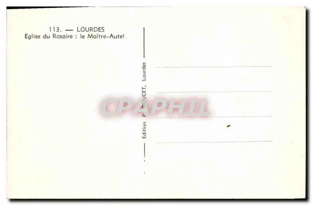 Lourdes — Kirche des Rosenkranzes : Der Meister-Autor! — Edition P. DOUCET, Lourdes - Rückseite