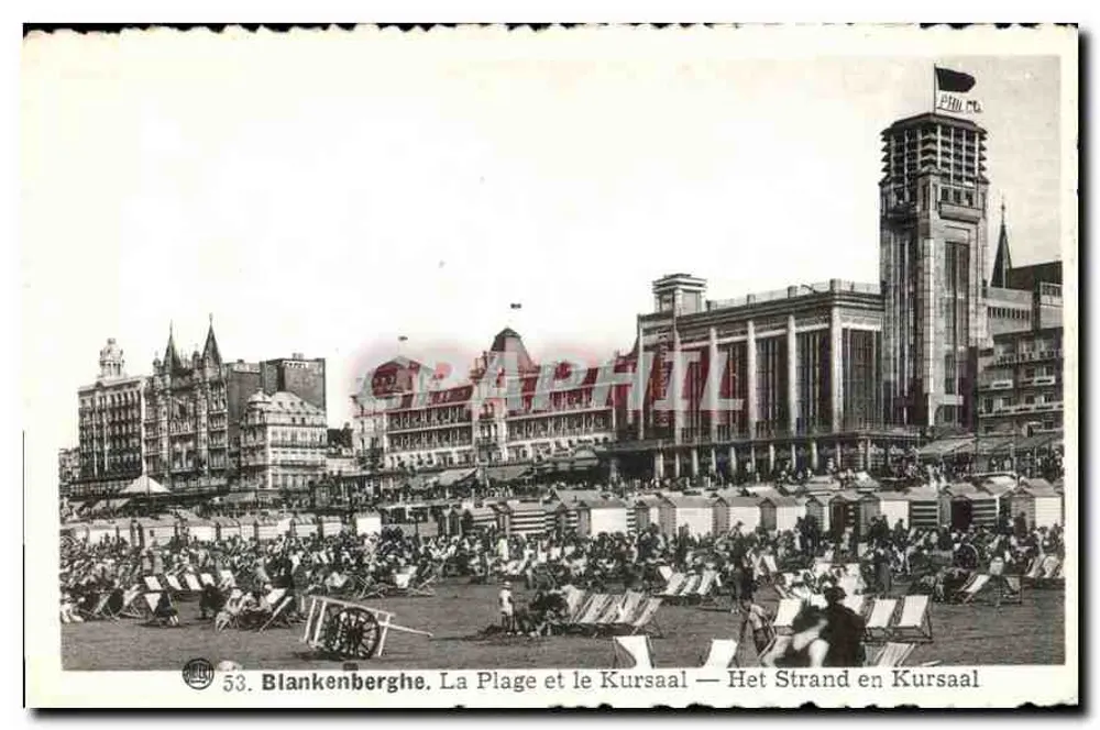 Blankenberghé, A Praia e o Kursaal — Het Strand en Kursaal — n°53 - Frente