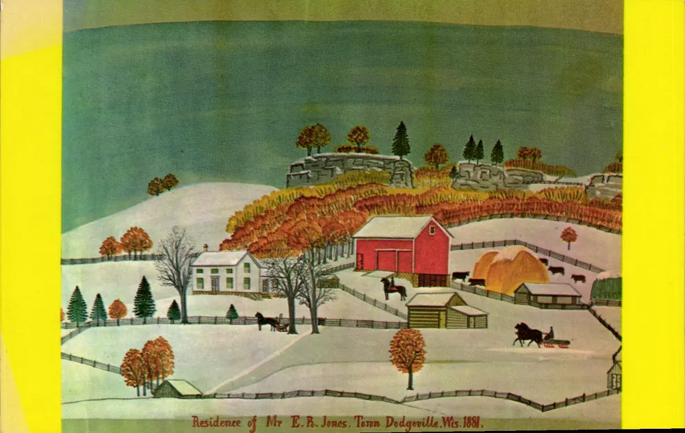 Residenz von Herrn E.B. Jones, Torn Dodgeville, Wis. 1881 — Paul A. Seifert, Verlag Cooperstown, N.Y. - Vorderseite