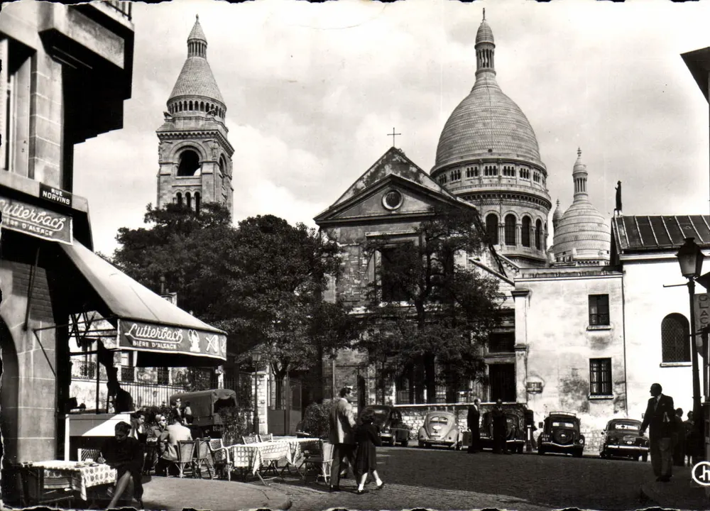 Der Sacré-Cœur und die Kirche Saint-Pierre von Montmartre — Ansicht von der Rue Norvins — Éditions Chantal - Vorderseite