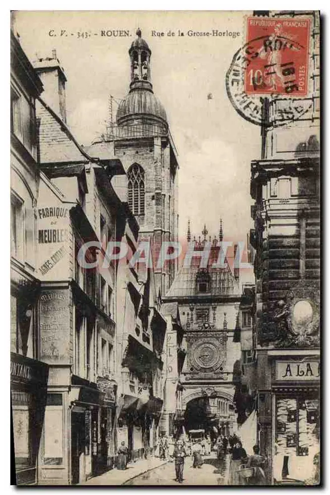 Rouen — Rue de la Grosse-Horloge — C.V. 3432 - Frente
