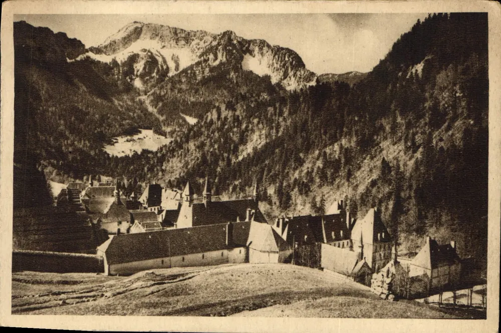 Châgny — Blick auf das Dorf und den Mont Blanc — Verlag unbekannt - Vorderseite