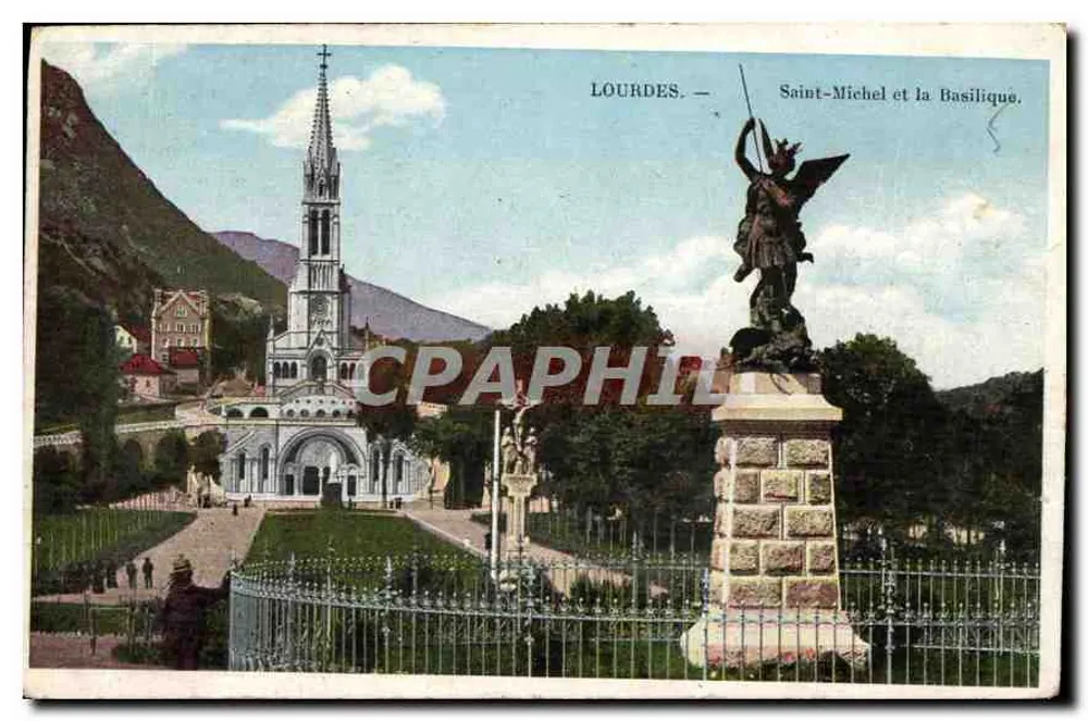 Lourdes — San Miguel y la Basílica — Edición del Chocolate Poulain - Anverso