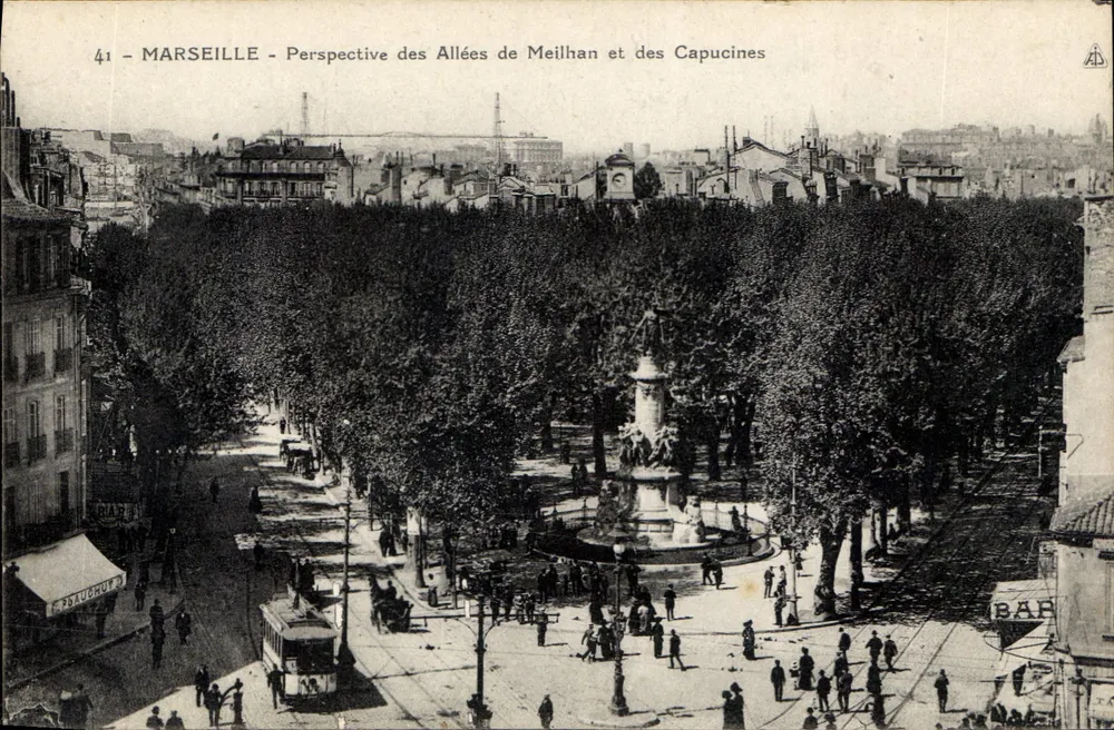 Marseille - Perspektive der Allées de Meilhan und der Capucines — Verlag B. Dauchut, n°41 - Vorderseite