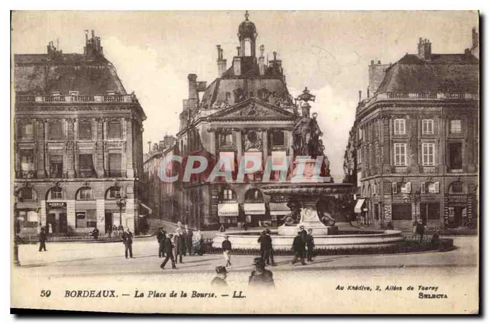 Bordeaux — A Place de la Bourse — LL. Au Khédive, 2, Allées de Tourre. Seligota - Frente