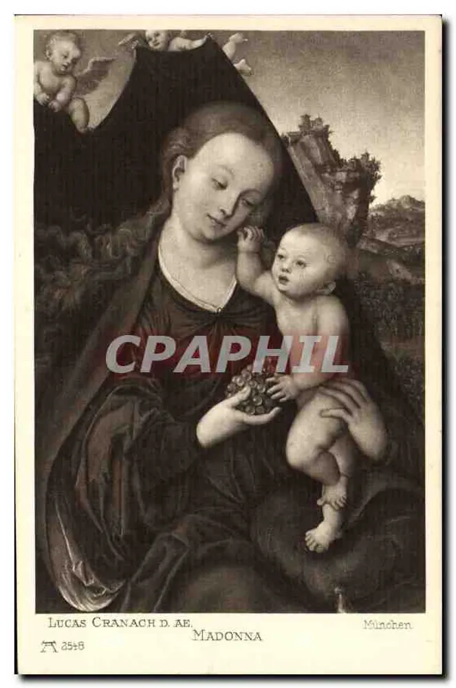 Nossa Senhora com o Menino — Lucas Cranach d.Ä. — F.A. Ackermann's Kunstverlag, München - Frente