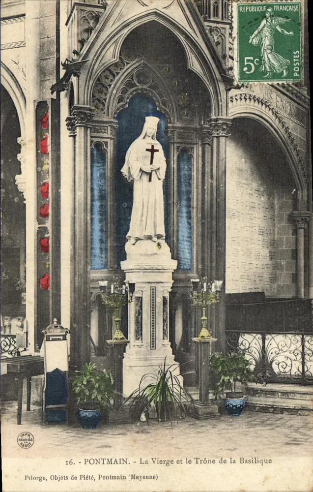 Pontmain - A Virgem e o Trono da Basílica — Pilorge, Objetos de Devocion, Pontmain (Mayenne) - Frente