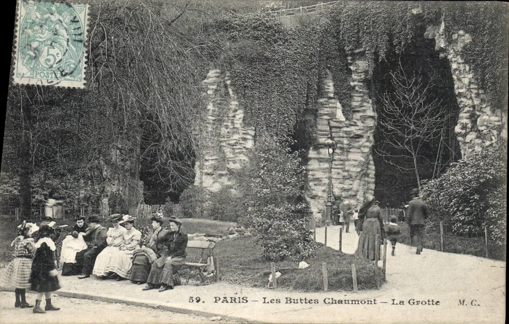 Parigi - Les Buttes Chaumont - La Grotte — M.C. n°59 - Recto