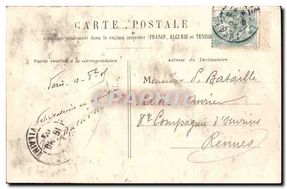 Paris — O Grande Palácio — editor desconhecido, número de série não visível - Verso
