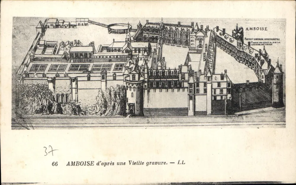 Amboise — vista do castelo segundo uma antiga gravura — LL, n° 66 - Frente