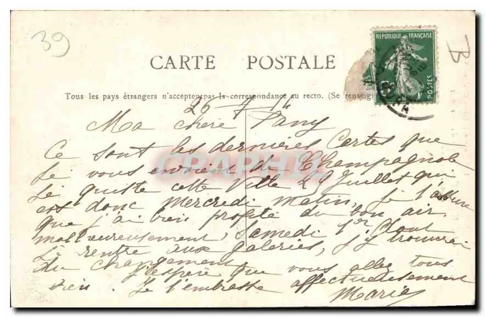 Le Saut Girard — Cours du Hérisson — Edit. Bonrgeois Frères Chalen-s. - Rückseite