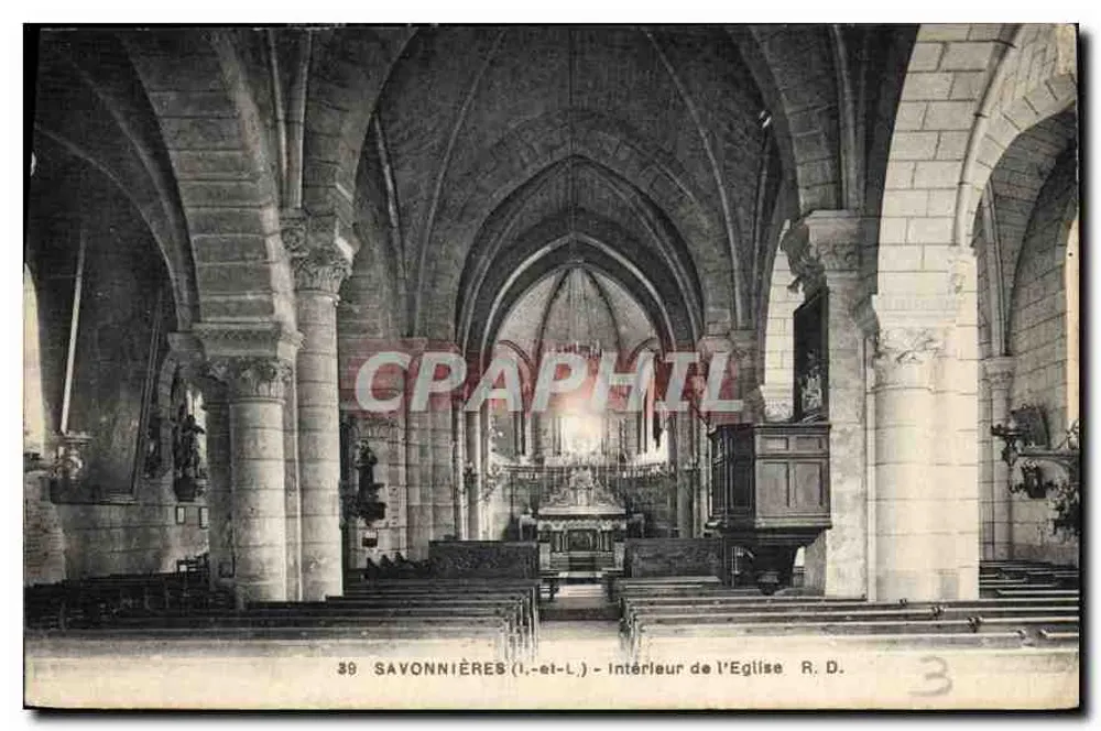 Savonnieres (Indre-et-Loire) - Innenansicht der R.D. Kirche - Vorderseite