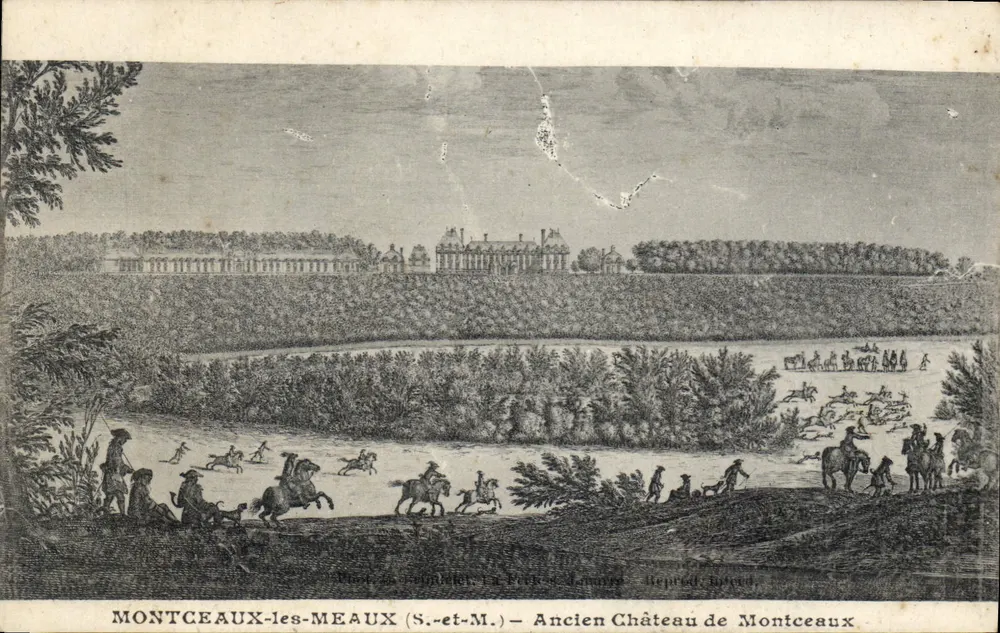 Montceaux-les-Meaux (S.-et-M.) — Alter Schloss Montceaux — Nach der Lithografie von P. L. L. de La Perche und L. L. de La Perche - Vorderseite